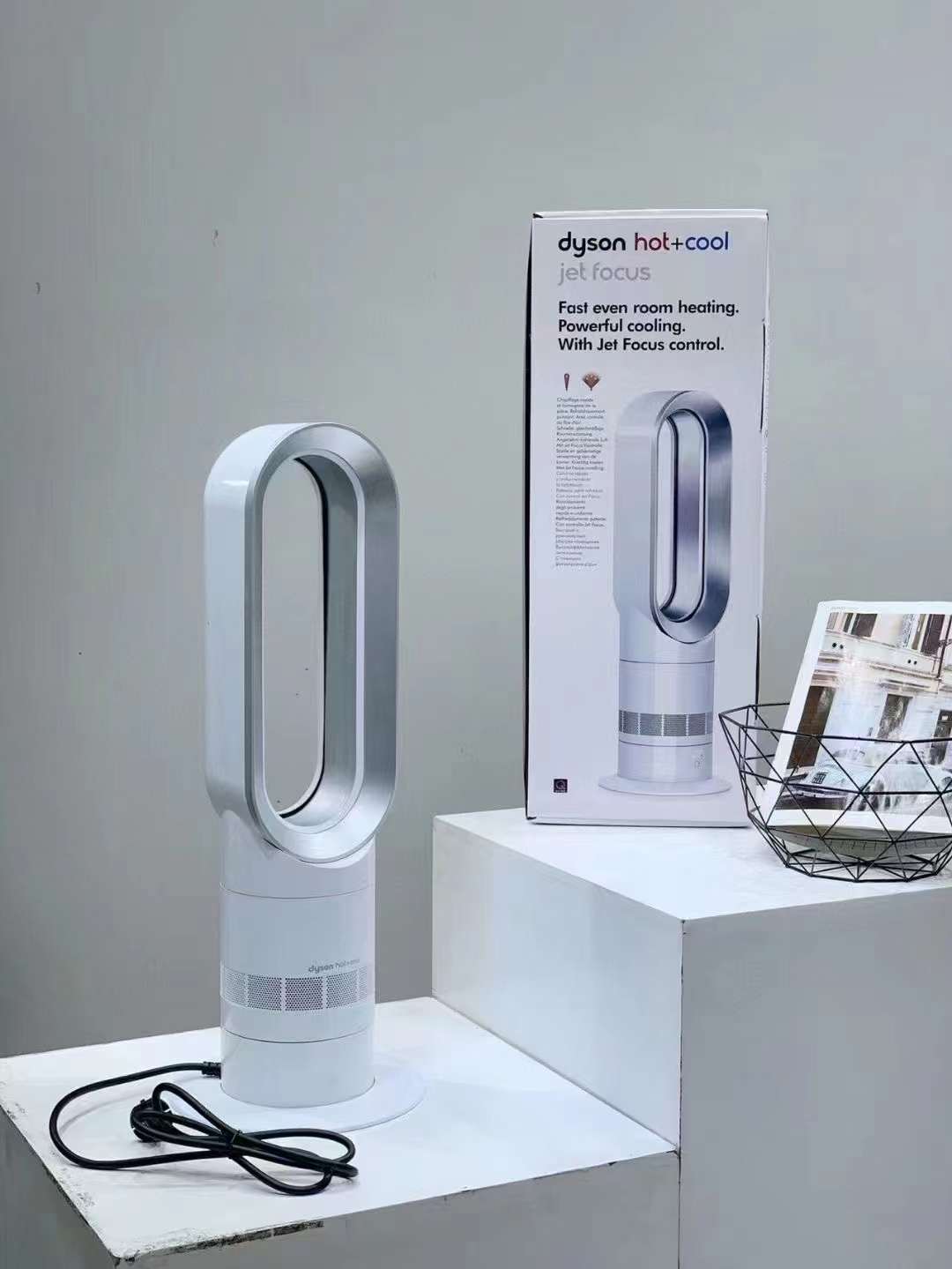 NEW DYSON Hot + Cool Jet Focus Fan Heater in White/Nickel