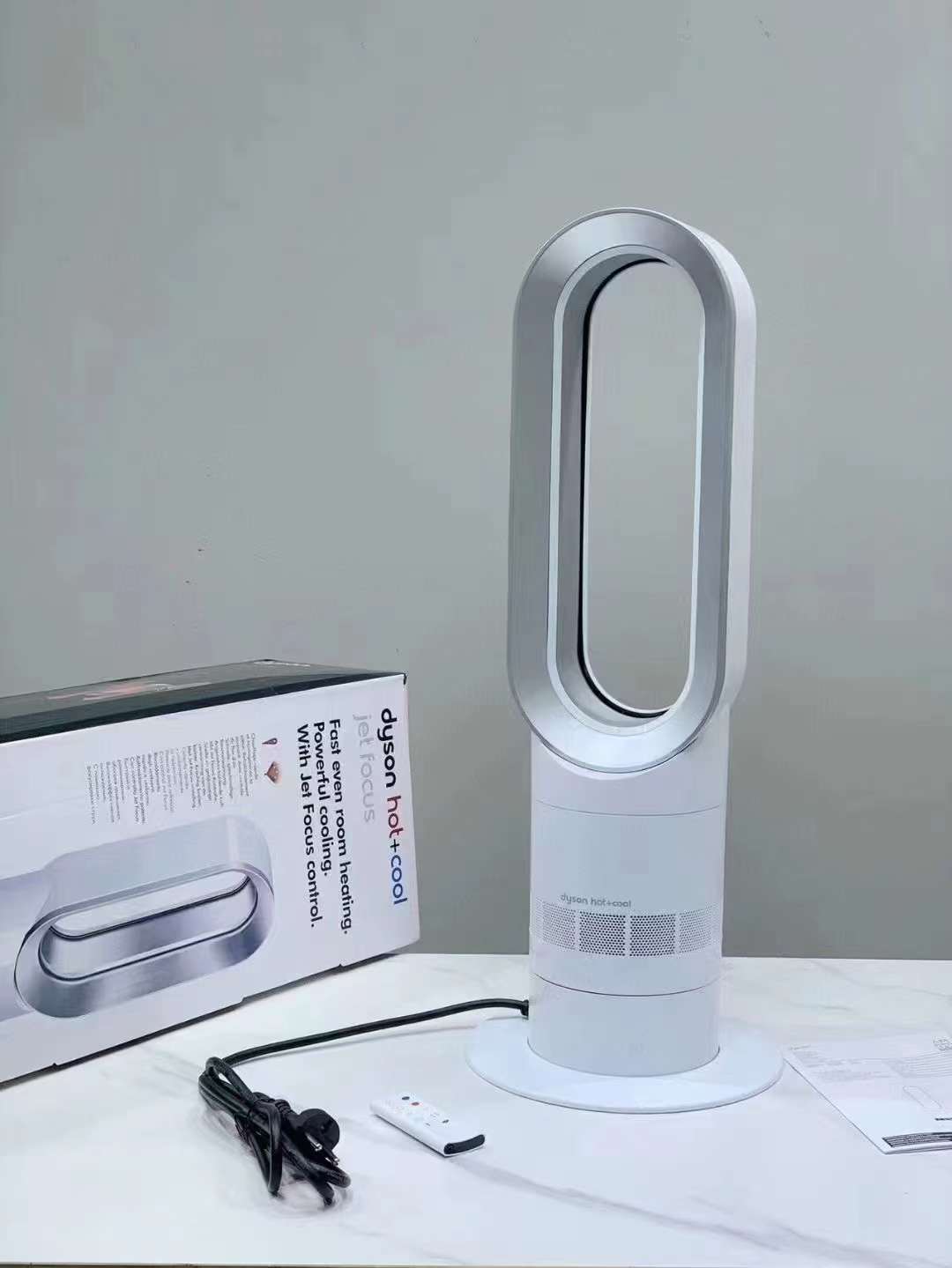 NEW DYSON Hot + Cool Jet Focus Fan Heater in White/Nickel